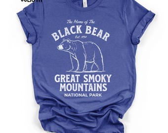 Great Smoky Mountains Lightweight Nature Tee, Vintage Bear Graphic Outdoor Adventure Shirt, National Park Gift, Mountain Travel T-Shirt
