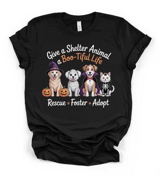 Halloween Animal Rescue Shirt Shelter Dog Cat Foster Tee