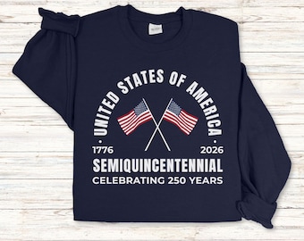 Sudadera con cuello redondo conmemorativa del 250.º aniversario de Estados Unidos (1776-2026). Celebración de 250 años de la bandera estadounidense.