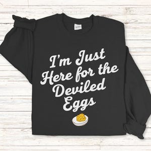 Thanksgiving Deviled Egg Crewneck Sweatshirt, Turkey Day Retro Style Shirt, Festive Unisex Sweatshirt, Devil Egg Lover Crew, Holiday Top