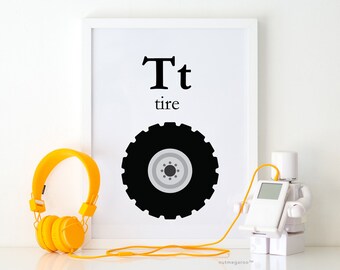 Tt for Tire Monster Truck Artwork, Printable Monster Truck Art, monster truck art, monster truck birthday party