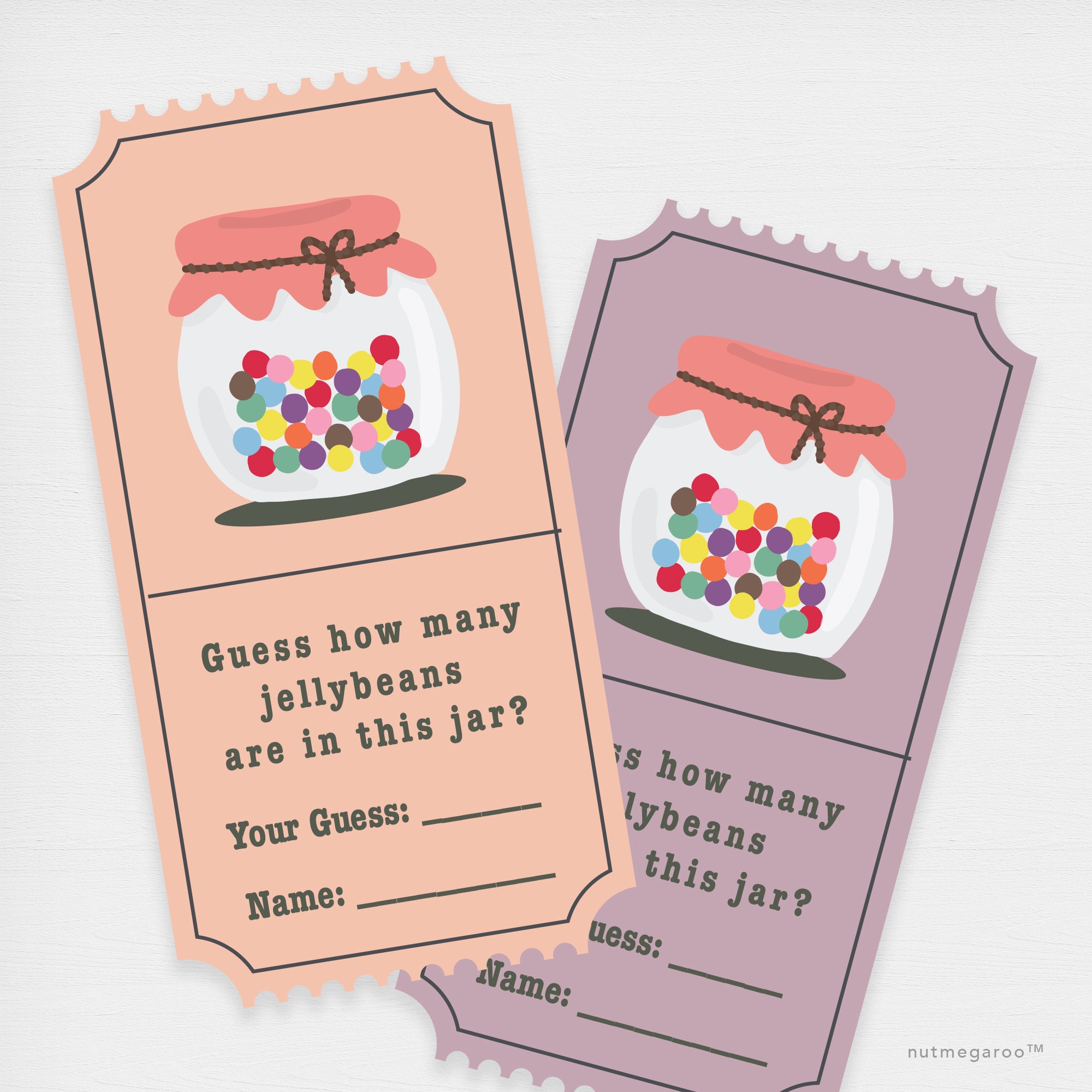 Guess How Many Jellybeans Are In This Jar Printable Raffle Etsy Canada