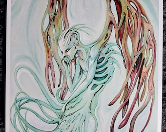 Creation 5x7 fine art print A. S. Koi contemplative angel