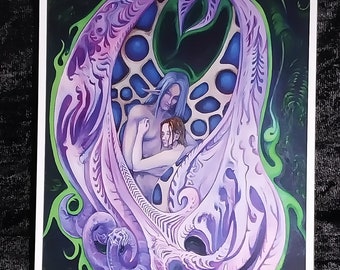 Albtraum 5x7 fine art print A. S. Koi psychedelic angel