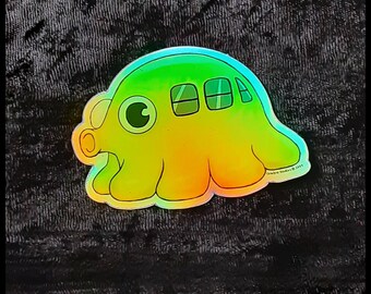 Holographic Tako Bus sticker so shiny