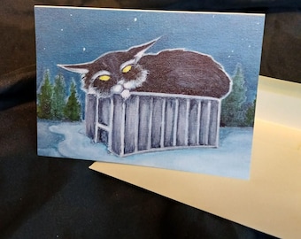 How to Catch Jólakötturinn the Icelandic Yuletide cat Christmas blank greeting card