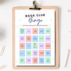 Book Club Bingo: Editable Summer Reading Program (Digital Download)