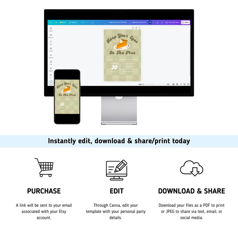 Friendsgiving Dinner Digital Invitation - Etsy