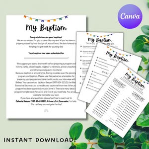 Pacchetto battesimo LDS Primary Programma di preparazione al battesimo Download digitale e modificabile