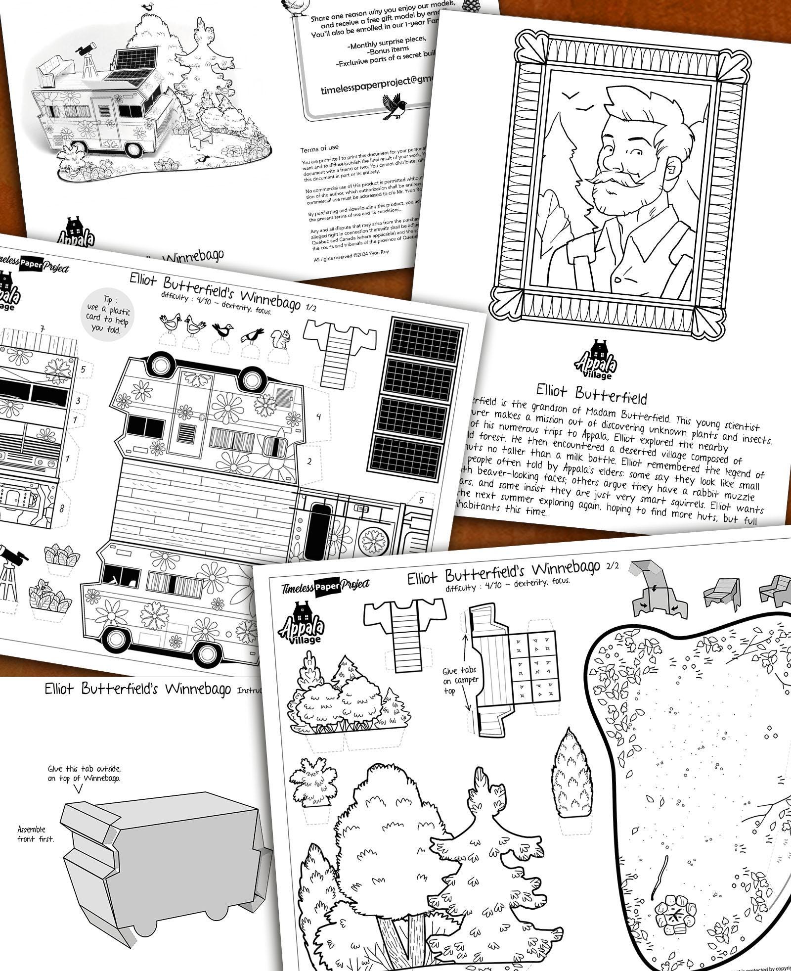 Dreamy Paper Camping Car Kit – Winnebago Printable 3D Craft | Timeless ...