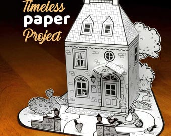 Kit de maqueta de casa de papel imprimible para niños: plantillas de proyectos de manualidades en 3D (PDF)