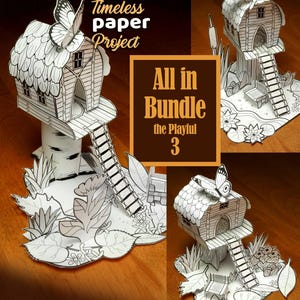 3D Printable Fairy Tree Houses – Paper Craft Activity for Kids Adults