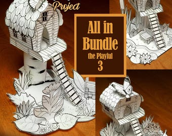 3D Printable Fairy Tree Houses – Paper Craft Activity for Kids Adults