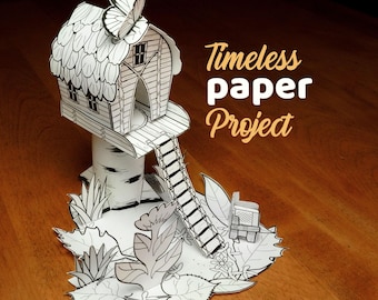 Treehouse Model, Printable Papercraft, DIY Toy, House, Kids Craft (PDF Download)