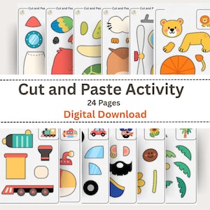 Cut and Paste Activity, Activities for toddler, kindergarten, preschool, kids worksheet, printable
