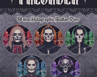 Papa Holographic Buttons ||PREORDER||
