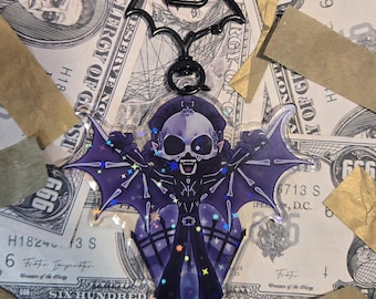 Papa Holographic Bat Keychain