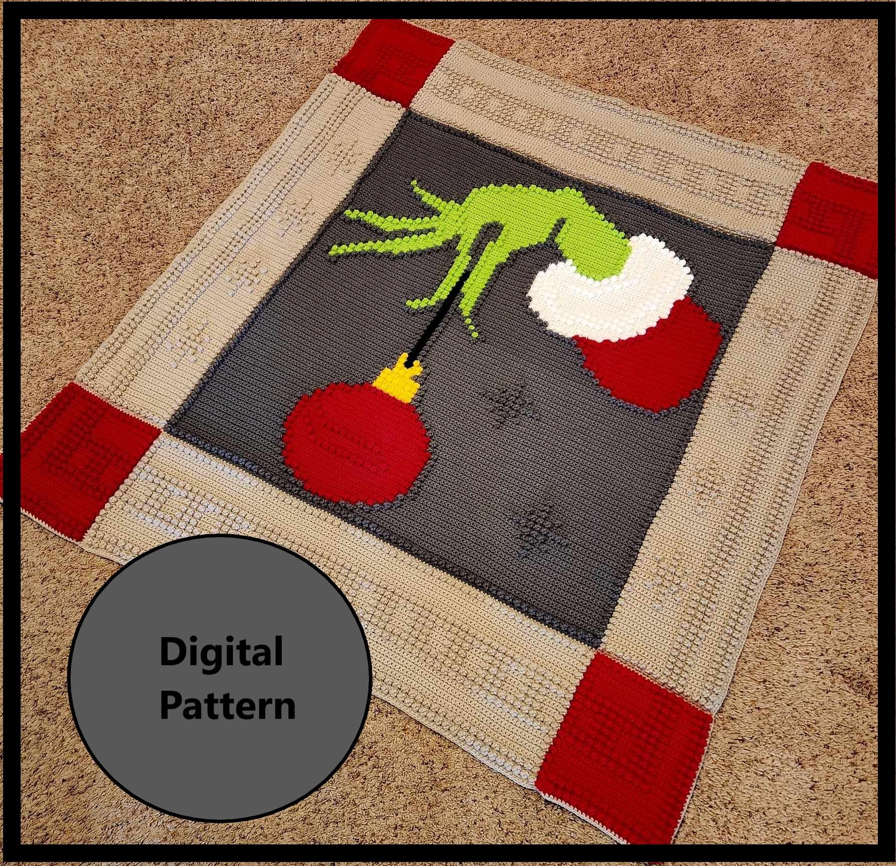 GRINCH-mas Crochet Blanket Pattern, Christmas throw