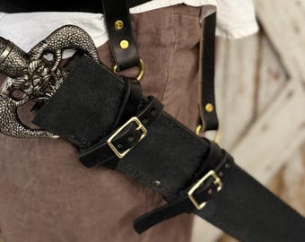 Cosplay leather sword frog sword holder larp completely made in USA sword not included