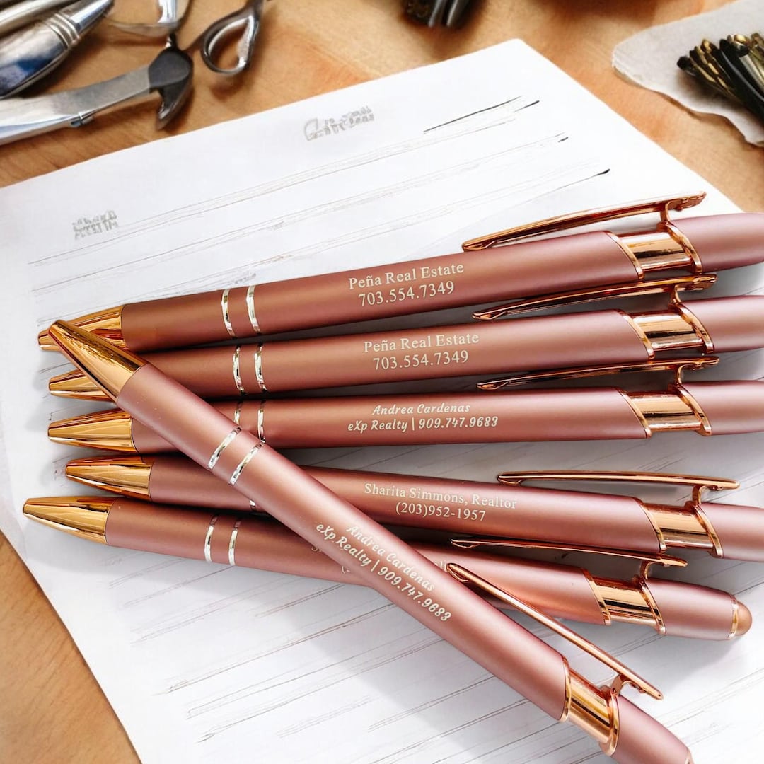 Personalized Rose Gold Pen: Engraved Aluminum Ballpoint, Custom ...
