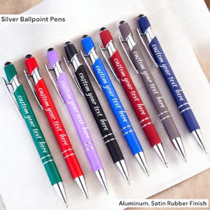 Caneta prateada macia e luxuosa personalizada, canetas de presente personalizadas para mulheres, presentes para professores, caneta personalizada sofisticada, presentes para empresas, escritório