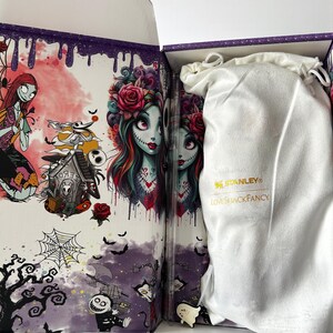 Vaso Jack y Sally que brilla en la oscuridad, vaso navideño de Pesadilla antes de Navidad, Halloween, 40 oz, personalizado con nombre, regalo personalizado para ella imagen 6