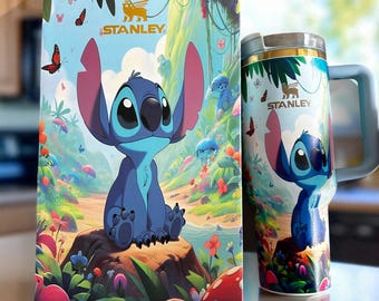 Puntada personalizada - Quencher Flowstate H2.0 de 40 oz grabado con láser personalizado en colores azules, vaso personalizado con nombre, regalo para ella, edición limitada