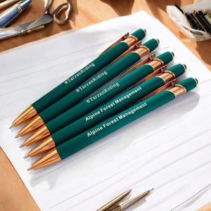 Canetas personalizadas verdes a granel, caneta personalizada gravada, presentes para festas, ideia de presente para madrinhas, canetas corporativas para festas de casamento, decoração de despedida