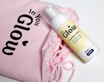 Pacote de bronzeamento Glow to Sleep - Bolsa de bronzeamento e conjunto de autobronzeador