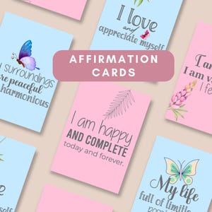 Tarjetas de Afirmaciones Imprimibles, Afirmaciones Positivas, Inspiración Diaria, Autocuidado, Arte Mural, Cartas del Oráculo, Descarga Digital, Impulsa la Positividad