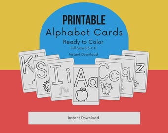 Libro para colorear del alfabeto Hojas de trabajo para preescolar y jardín de infantes Letras y sonidos del ABC Tarjetas didácticas Paquete de actividades para niños en casa Fonética