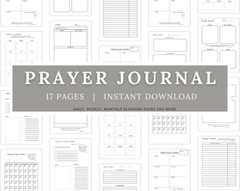 Diario de oración / Diario de oración imprimible / Planificador de oración / Planificador de oración diario / Diario cristiano / Planificador de fe / Diario devocional
