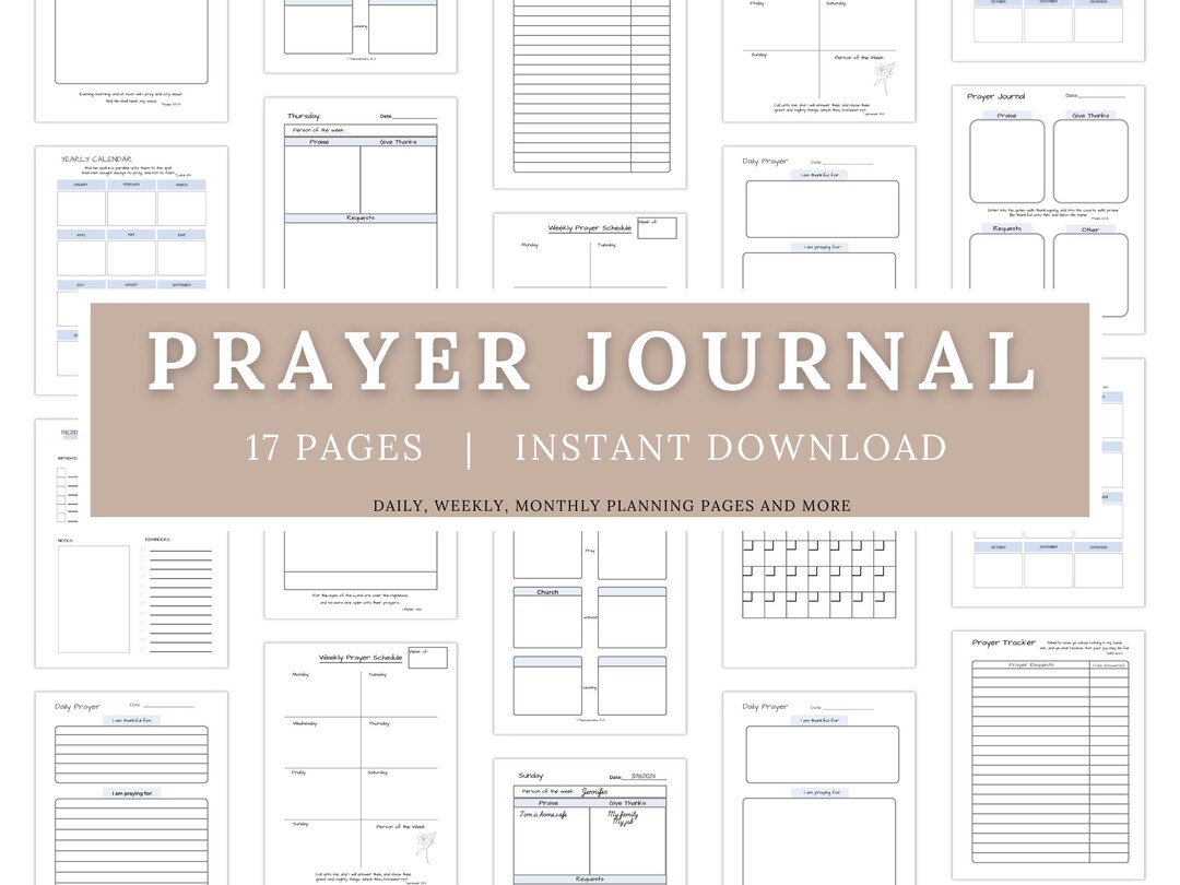 Printable Prayer Journal for Women Christian Prayer Pages With ...