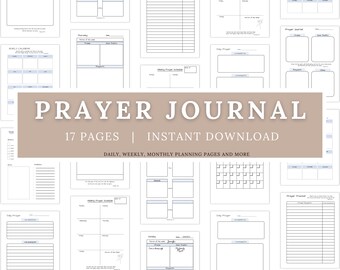 Diario de oración / Diario de oración imprimible / Planificador de oración / Planificador de oración diario / Diario cristiano / Planificador de fe / Diario devocional