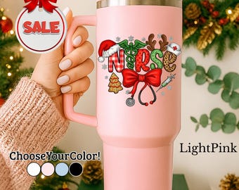 Nurse Christmas Tumbler, RN Holiday Cup, Nursing Student Gift, Nurse Appreciation Christmas, Healthcare Worker Cup, Nurse Secret Santa Gift