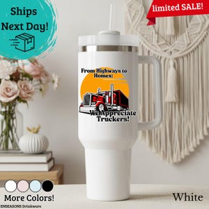 Trucker Appreciation Cup, Semi Truck Tumbler Patriotic, CDL Driver Gift Idea, American Flag Trucking Cup, Driver Thank You, Dispatcher Gift