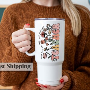 Floral Teacher Tumbler: Stainless Steel, 40oz Teacher Appreciation Gift