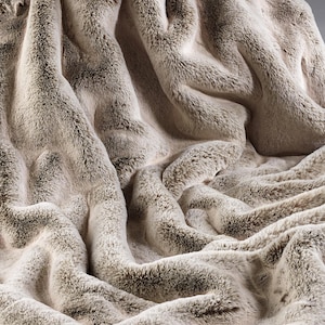 Light Brown Faux Fur Fabric -  Frosted Light Brown Faux Fur Fabric - Fat Quarters - Luxury Katrina Hampton Faux fur remnants - Soft Faux Fur