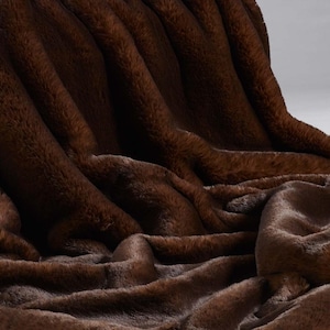 Dark Brown Faux Fur Fabric - Brown Bear Faux Fur Fabric - Fat Quarters - Luxury Katrina Hampton Vegan Craft Faux fur remnants