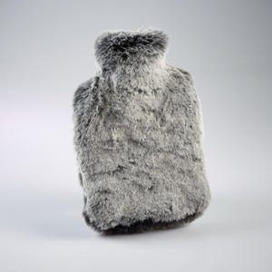 Faux Fur Hot Water bottle - Grey hot water bottle - Furry Hot Water bottle - Alaska Fox - Katrina Hampton
