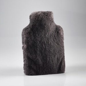 Faux Fur Hot Water bottle - Grey hot water bottle - Furry Hot Water bottle - Russian Blue - Katrina Hampton
