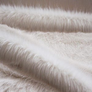 Cream Longhaired Faux Fur Fabric -  Faux Fur Fabric - Fat Quarters - Luxury Katrina Hampton Faux fur remnants - Luxury Craft Faux Fur