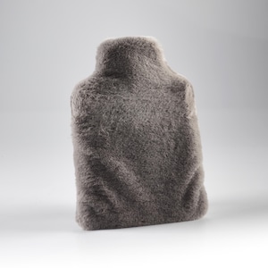 Faux Fur Hot Water bottle - Grey hot water bottle - Furry Hot Water bottle - Soft Grey - Katrina Hampton