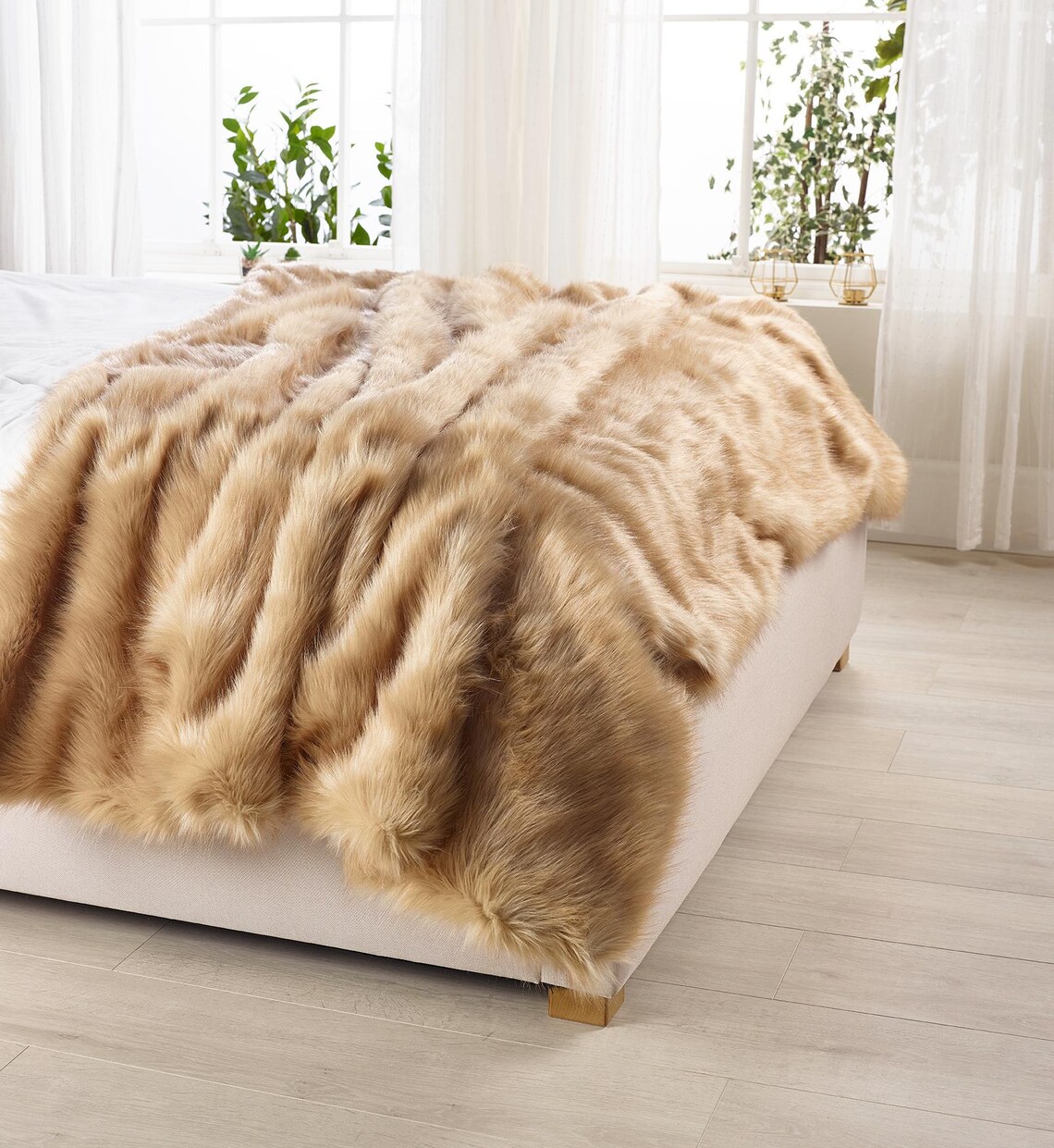 Sandy Gold Longhair Faux Fur Fabric - Sahara - Craft Remnants - Etsy