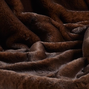 Dark Brown Faux Fur Fabric -  Brown Bear Faux Fur Fabric - Fat Quarters| luxury craft fabric