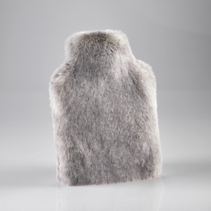 Faux Fur Hot Water bottle - Silver hot water bottle - Furry Hot Water bottle - Silver Alaska Fox - Katrina Hampton