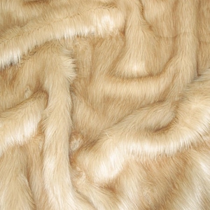 Sandy/Gold Longhaired Faux Fur Fabric -  Sahara Longhair Faux Fur Fabric - Fat Quarters- Craft Faux fur - Katrina Hampton Faux fur remnants