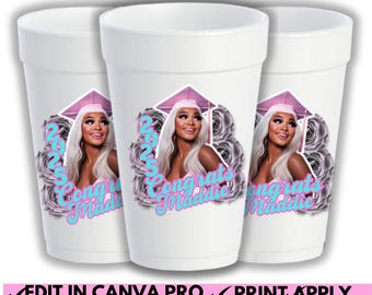 Grad Cup Sticker Template