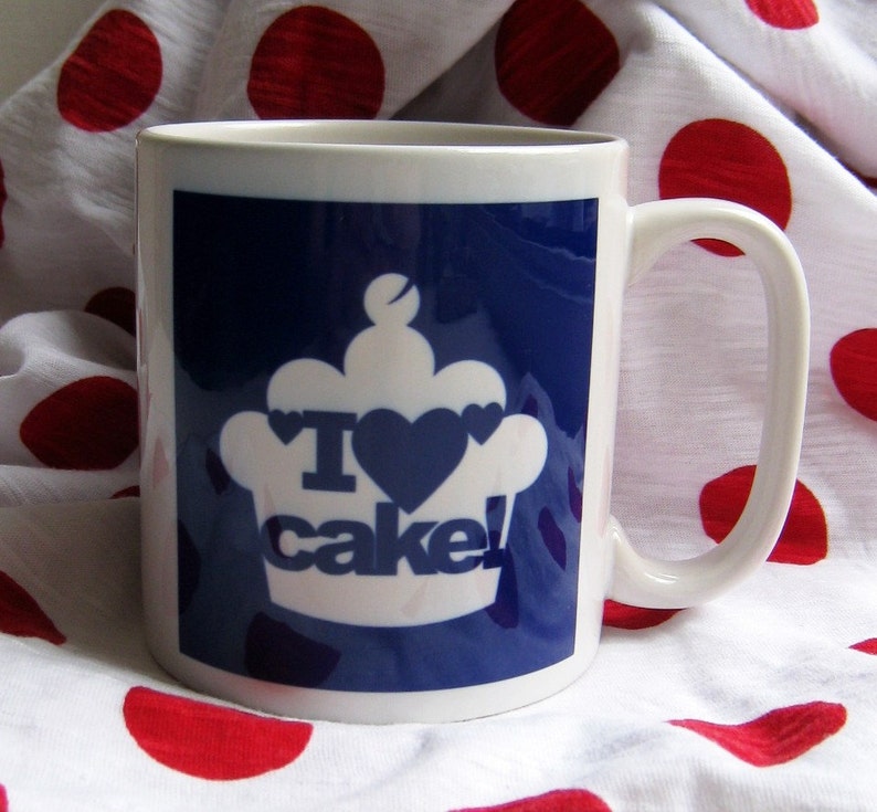 I love Cake Coaster, Blue image 3