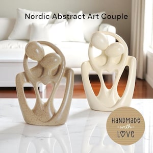 Abstract Couple Sculpture Love Gift | Modern Romance Figurine | Anniversary Wedding Decor | Minimalist Heart Art Home Decoration
